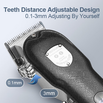Метална акумулаторна машинка за подстригване RESUXI с основа ProLi Тример за коса Акумулаторна фризьорска машина Zero Gap Безжична ножица за коса Мъжка самобръсначка