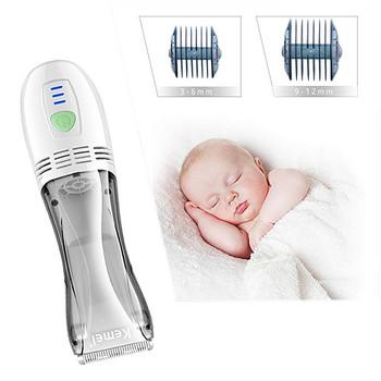 Kemei KM-79 Vacuum Haircut Kit Mute Sleep Бебешки безжичен тример за коса Automatic Gather Детски машинки за подстригване Ниско ниво на шум за домашна употреба
