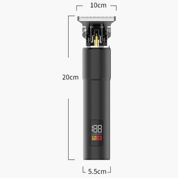 професионален миещ се метален корпус тример за коса мощна 10W LCD машина за подстригване на брада електрическа електрическа машина за подстригване