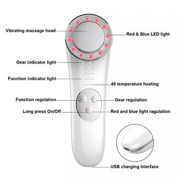 Μασάζ προσώπου LED Light Therapy Face Lifting Αφαίρεση ρυτίδων Σύσφιξη δέρματος Hot Cool Beauty Device