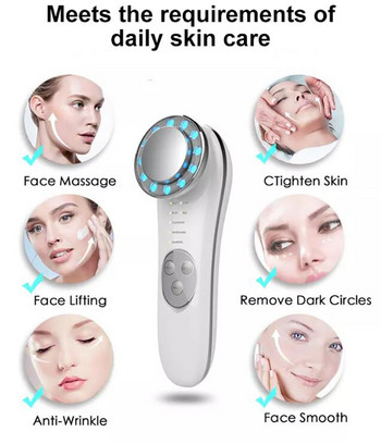 Μασάζ προσώπου LED Light Therapy Face Lifting Αφαίρεση ρυτίδων Σύσφιξη δέρματος Hot Cool Beauty Device