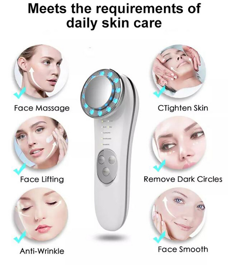 Arcmasszírozó LED fényterápia Arc emelő ránctalanító Bőrfeszesítő Hot Cool Beauty készülék