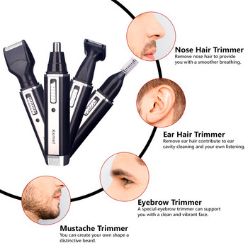 Επαναφορτιζόμενη 4 σε 1 Ηλεκτρική κουρευτική μηχανή αυτιών μύτης για άνδρες Γυναικεία κούρεμα φαβορίτες Φρύδια Ξυριστική μηχανή για γένια Μηχάνημα κοπής μαλλιών