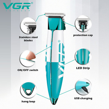 Πρωτότυπο VGR Cordless Electric Beard & Hair Trimmer For Men Επαναφορτιζόμενη Επαγγελματική κουρευτική μηχανή