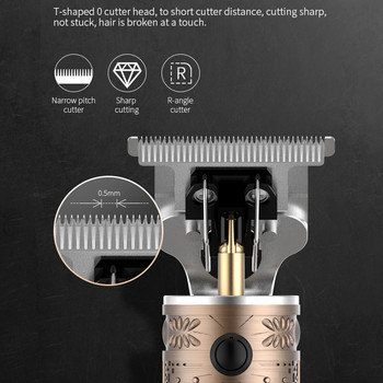 Kemei Full Metal Small Hair Trimmer For Men Mini Lithium Ion Trimmer Electric Body & Beard Trimmer Επαναφορτιζόμενη μηχανή κοπής μαλλιών