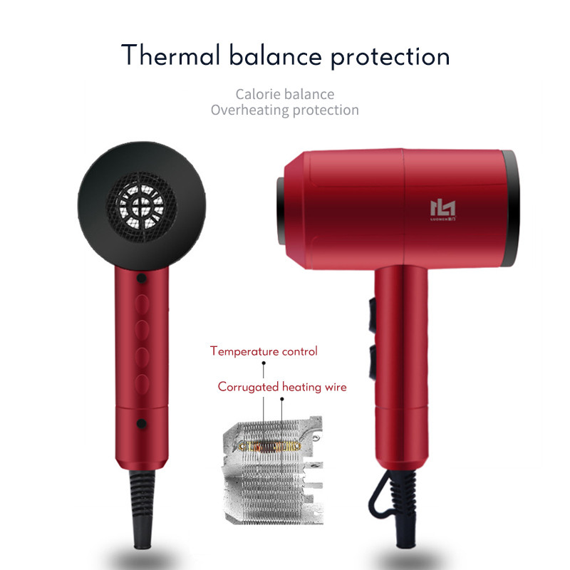 Επαγγελματικό Blue Light Anion Blow Dryer Salon Negative Ion Dryer with 2 Speed 3 Heat Settings Hair Dryer Hair Styling Tool F35