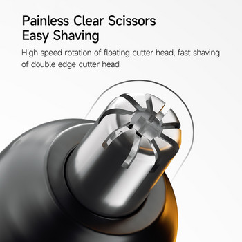 Електрическа машина за подстригване на косми в ушите и носа Безболезнена машинка за подстригване на косми по лицето за мъже и жени Работи с батерии (без батерия)