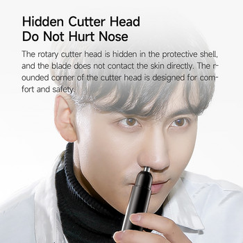 Електрическа машина за подстригване на косми в ушите и носа Безболезнена машинка за подстригване на косми по лицето за мъже и жени Работи с батерии (без батерия)