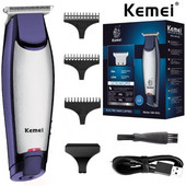 Kemei 3-ühes professionaalne juukselõikur, laetav 0 mm kiilaspeaga juukselõikur Barberi juukselõikusmasin USB-kaabliga KM-5021