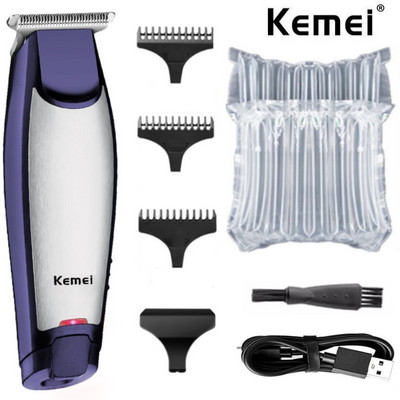 Kemei 3-ühes professionaalne juukselõikur, laetav 0 mm kiilaspeaga juukselõikur Barberi juukselõikusmasin USB-kaabliga KM-5021