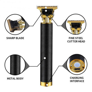USB Vintage T9 0mm Electric Hair Trimmer For Man Cordless Clippers Professional Beard hair cutting machine Barber Rechargeable