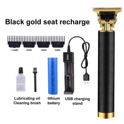 USB Vintage T9 0mm Electric Hair Trimmer For Man Cordless Clippers Professional Beard hair cutting machine Barber Rechargeable