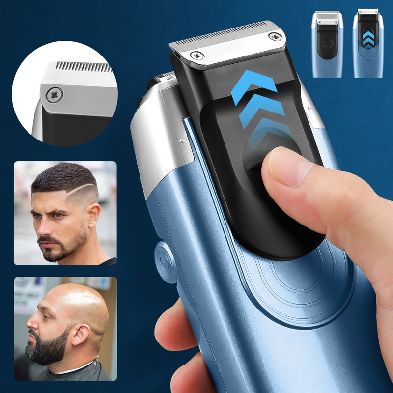 YBLNTEK Mašina za šišanje 2 u 1 Električni aparat za brijanje Muškarci Trimer za šišanje Brijač za bradu Profesionalni klipni stroj za brijanje ćelave glave
