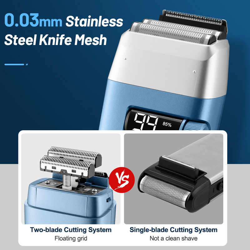 YBLNTEK Mašina za šišanje 2 u 1 Električni aparat za brijanje Muškarci Trimer za šišanje Brijač za bradu Profesionalni klipni stroj za brijanje ćelave glave