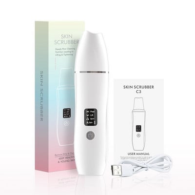 EMS ultrahangos bőrradír vibrációs arc spatula peeling lapát ion akne mitesszer eltávolító tiszta kavitációs arcmasszírozó