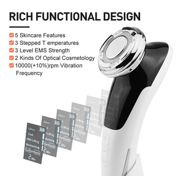 EMS Facial Massager RF Microcurrents Face Radiofrequency Ultrasonic Cleaning Light Therapy Συσκευή μασάζ ρυτίδων κατά της γήρανσης