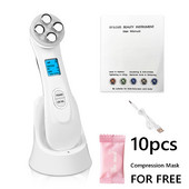 Instrument de frumusețe pentru lifting facial cu radiofrecvență Mezoterapie 5 în 1 EMS LED Photon Microcurent Frumusețe Masaj facial anti-îmbătrânire