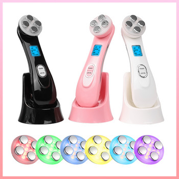 Ραδιοσυχνότητες Facial Lifting Beauty Instrument Mesotherapy 5 σε 1 EMS LED Photon Microcurrent Beauty Anti-aging Facial Massager