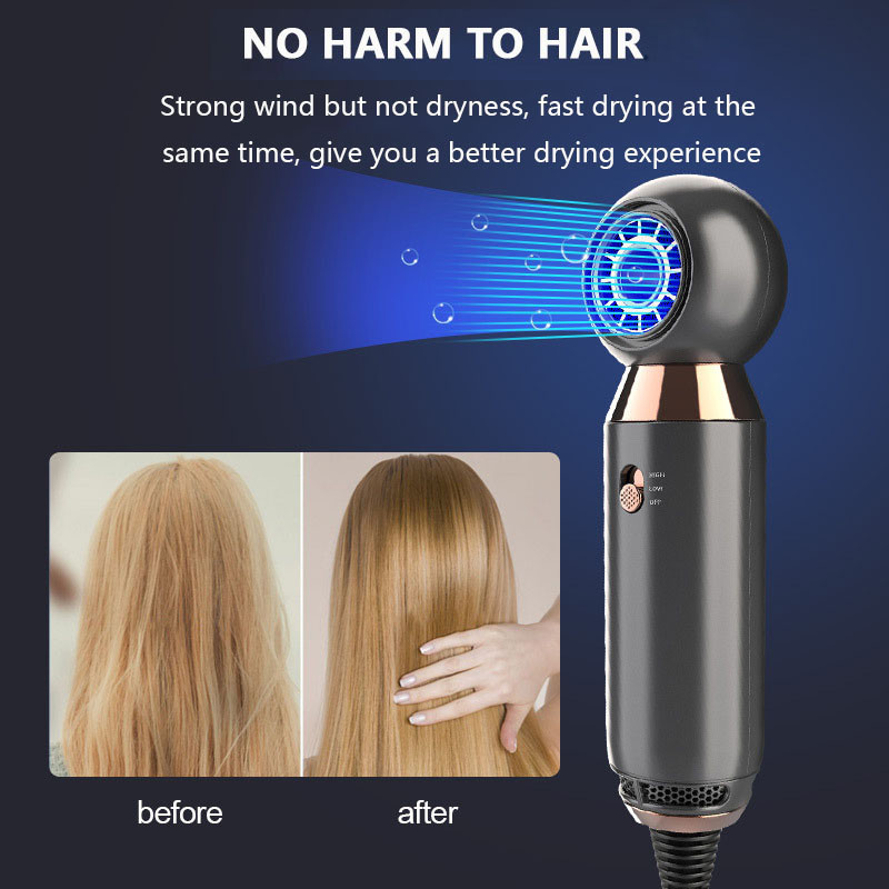 Profesionalno sušilo za kosu 800 W Sušilo za kosu bez listova Sušilo za kosu za brzo sušenje Lagano malo bučno sušilo za kosu