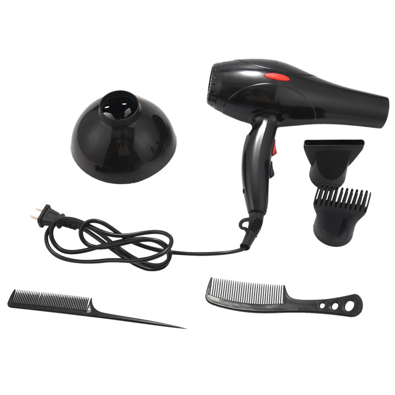 Uscător de păr 6 piese 2200W Uscător de păr de uz casnic Difuzor/pieptene Salon Priză SUA