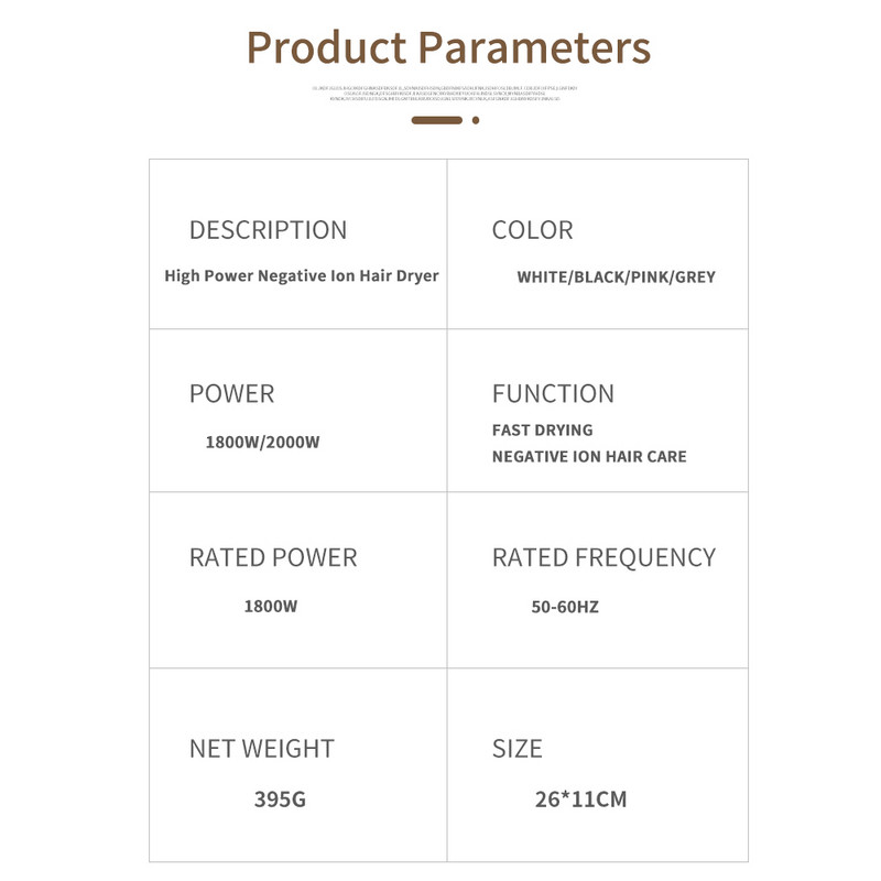 Anionska konstantna temperatura, profesionalno salonsko sušilo za kosu 220V-240V 50/60hz 1600W/1800W infracrveno sakupljanje zraka