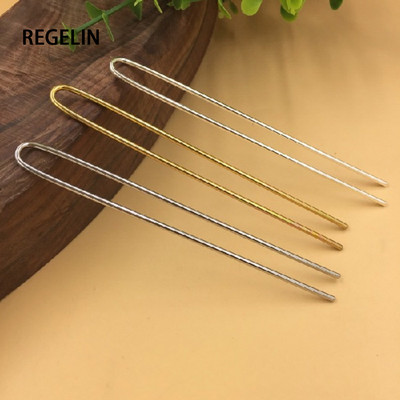 REGELIN Štapići za kosu u srebrnoj boji / zlatne boje U obliku ukosnica za kosu Postavka prazne baze 10 kom/lot 2 mm * 110 mm Za žene Masovni nakit
