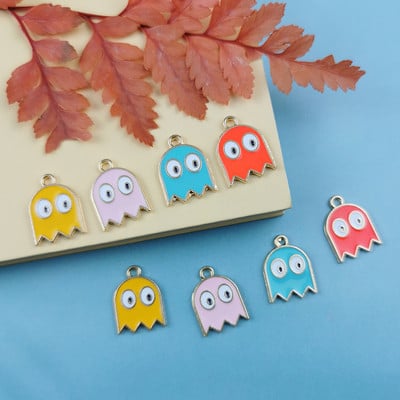 JeQue 10 kom/lot Emajl Crtić Halloween Ghost Charms DIY Izrada nakita Modne naušnice Ogrlica Narukvica Privjesci Dodaci