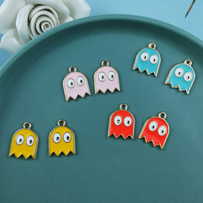 JeQue 10 kom/lot Emajl Crtić Halloween Ghost Charms DIY Izrada nakita Modne naušnice Ogrlica Narukvica Privjesci Dodaci