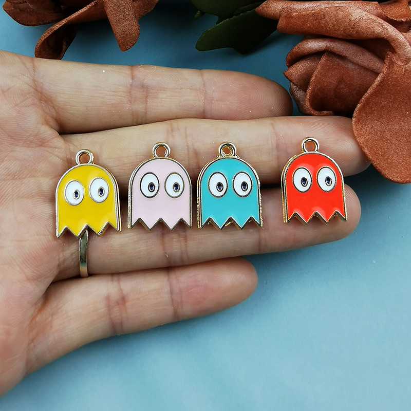 JeQue 10 kom/lot Emajl Crtić Halloween Ghost Charms DIY Izrada nakita Modne naušnice Ogrlica Narukvica Privjesci Dodaci