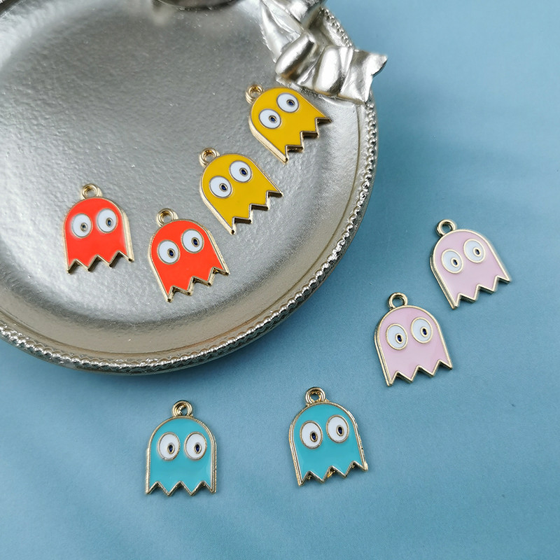 JeQue 10 kom/lot Emajl Crtić Halloween Ghost Charms DIY Izrada nakita Modne naušnice Ogrlica Narukvica Privjesci Dodaci