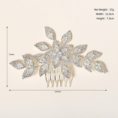 Сватбени гребени за коса Фиби за коса Щипки за булка Жени Момичета Бижута за коса Аксесоари Bling Rhinestone Глава Бижута за оформяне на коса