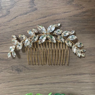 Сватбени гребени за коса Фиби за коса Щипки за булка Жени Момичета Бижута за коса Аксесоари Bling Rhinestone Глава Бижута за оформяне на коса