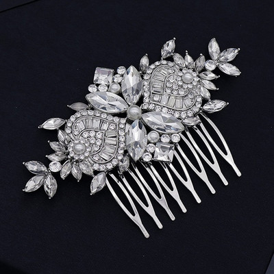 Сватбени гребени за коса Фиби за коса Щипки за булка Жени Момичета Бижута за коса Аксесоари Bling Rhinestone Глава Бижута за оформяне на коса