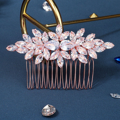 Сватбени гребени за коса Фиби за коса Щипки за булка Жени Момичета Бижута за коса Аксесоари Bling Rhinestone Глава Бижута за оформяне на коса