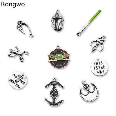 Rongwo Cosmic War Charm for Jewelry Making Alien Lightsaber Διαστημόπλοιο Ασημένιο κρεμαστό σμάλτο για κοσμήματα σχεδιαστών