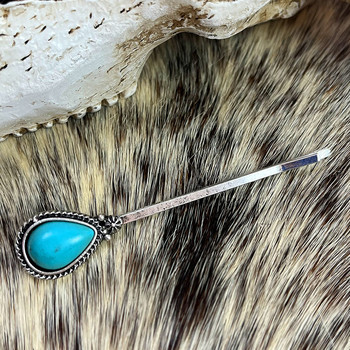 ΜΑΛΛΙΕΣ ΜΠΟΜΠΙ ΠΙΝΕΣ | Western Turquoise Hair Pin Clips Barrette Bling Γυναικεία Αξεσουάρ μαλλιών για κορίτσια Boho Cowgirl Τυρκουάζ φουρκέτα