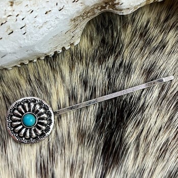 ΜΑΛΛΙΕΣ ΜΠΟΜΠΙ ΠΙΝΕΣ | Western Turquoise Hair Pin Clips Barrette Bling Γυναικεία Αξεσουάρ μαλλιών για κορίτσια Boho Cowgirl Τυρκουάζ φουρκέτα