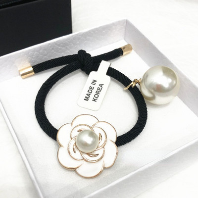 Korejske modne šifonske gumice za kosu Temperament Elegantna francuska kamelija Biserna kravata za debelo crijevo Uže za glavu Gumica Dodaci