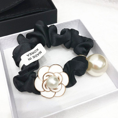 Korejske modne šifonske gumice za kosu Temperament Elegantna francuska kamelija Biserna kravata za debelo crijevo Uže za glavu Gumica Dodaci