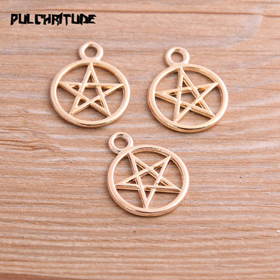 10 tk 20 * 25 mm uus kolm värvi pentagrammi võlusid ümmargused ripatsid isetegemise ehete jaoks käsitsi valmistatud aksessuaar