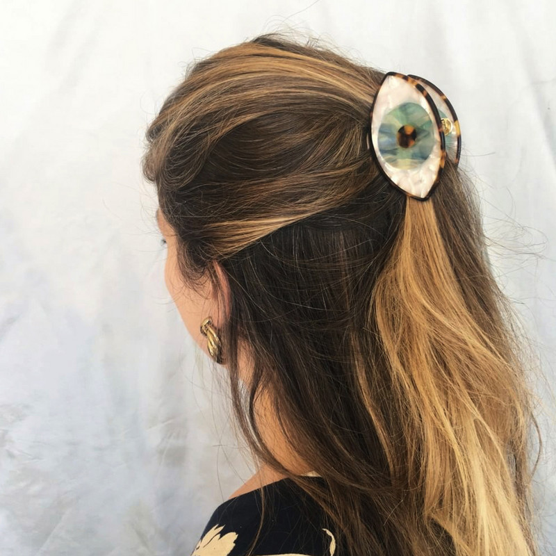 Peri'sBox Large Resin Evil Eye Hair Claws Fashion Chic Tortoise Leopard Щипки за коса за жени Аксесоари за коса Бижута