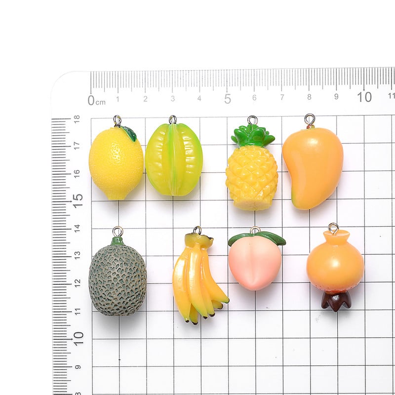 5kom Mix voćne smole privjesci 3D jagoda avokado limun privjesci za ogrlicu naušnice DIY modni ručno izrađeni dodaci za nakit