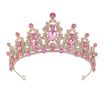 KMVEXO Esküvői Haj Tiara Kristály Menyasszonyi Korona Arany Szín Diadem Fátyol Tiaras Esküvői Haj Kiegészítők Fejfedők Fejékszerek