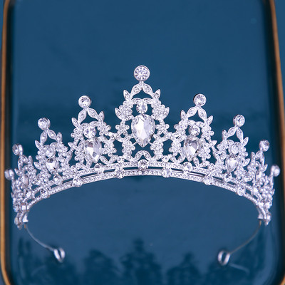 KMVEXO Esküvői Haj Tiara Kristály Menyasszonyi Korona Arany Szín Diadem Fátyol Tiaras Esküvői Haj Kiegészítők Fejfedők Fejékszerek