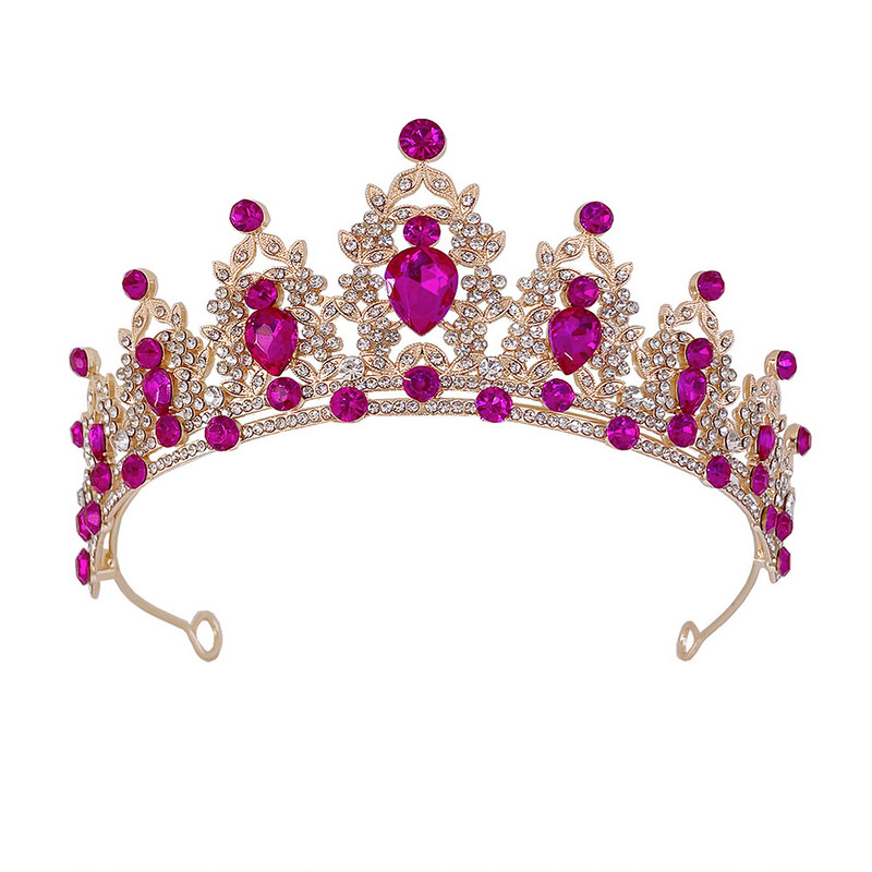 KMVEXO Esküvői Haj Tiara Kristály Menyasszonyi Korona Arany Szín Diadem Fátyol Tiaras Esküvői Haj Kiegészítők Fejfedők Fejékszerek