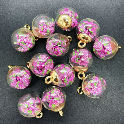 НОВИ Направи си сам 8PCS 16MM Мини стъклени бутилки с плодове Мека керамика Висулка Орнаменти Изработка на бижута