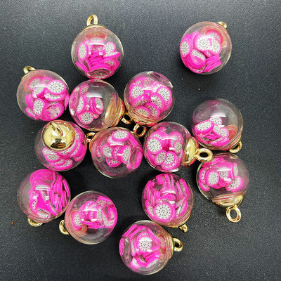 НОВИ Направи си сам 8PCS 16MM Мини стъклени бутилки с плодове Мека керамика Висулка Орнаменти Изработка на бижута