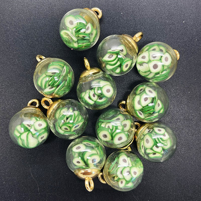 НОВИ Направи си сам 8PCS 16MM Мини стъклени бутилки с плодове Мека керамика Висулка Орнаменти Изработка на бижута