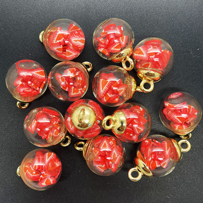 НОВИ Направи си сам 8PCS 16MM Мини стъклени бутилки с плодове Мека керамика Висулка Орнаменти Изработка на бижута