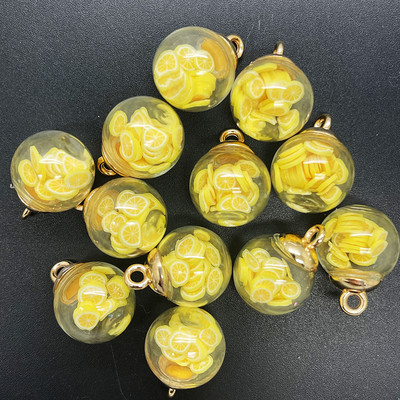 НОВИ Направи си сам 8PCS 16MM Мини стъклени бутилки с плодове Мека керамика Висулка Орнаменти Изработка на бижута